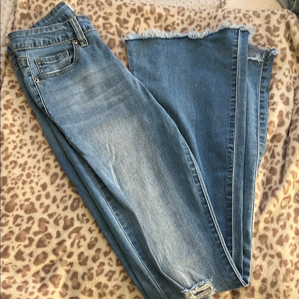 Women's Blue Distressed Jeans